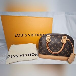 Authentic Louis Vuitton Alma BB Monogram Canvas Top Handle Crossbody